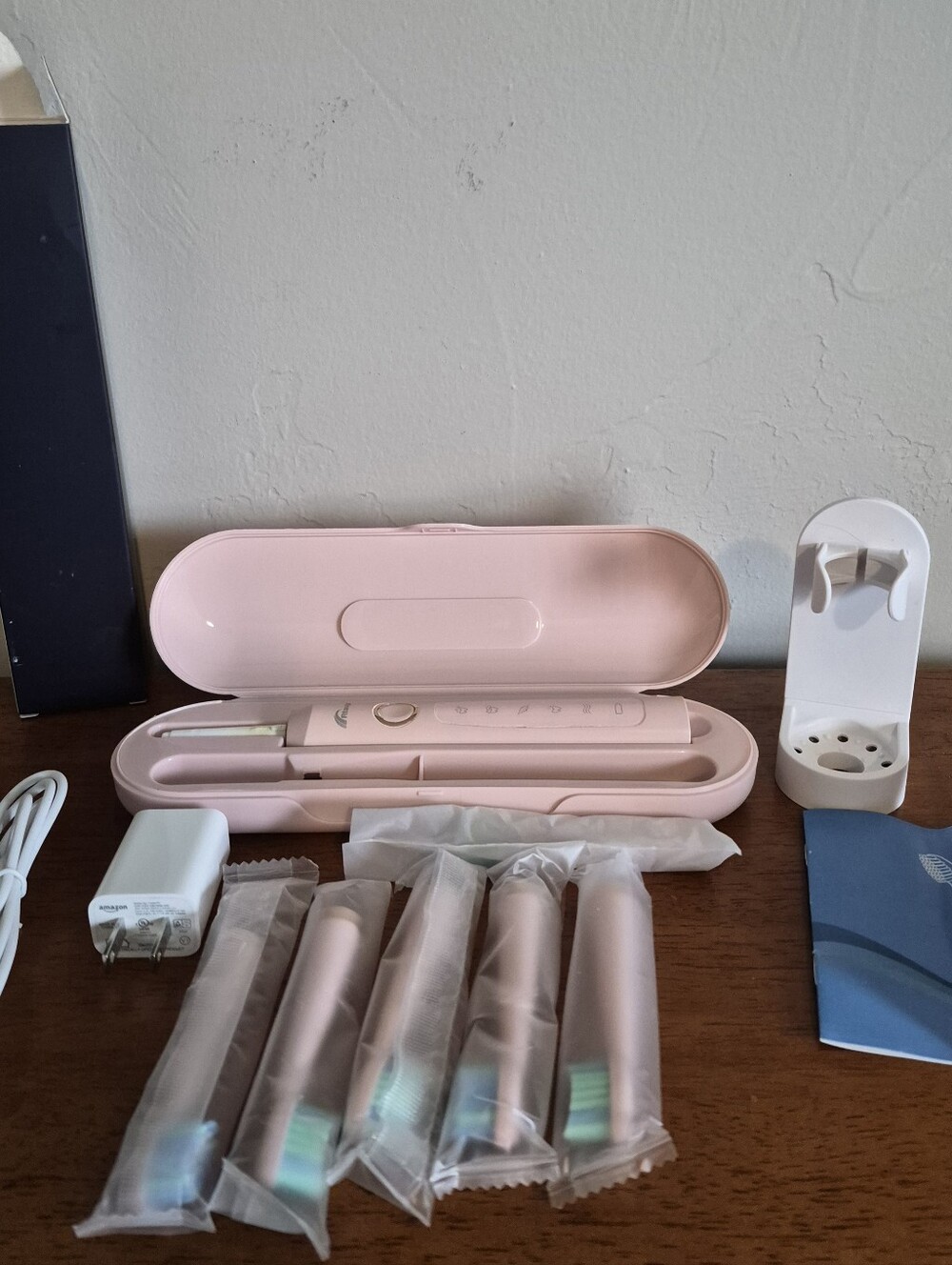 Pink Electric Toothbrush Set with Travel Case